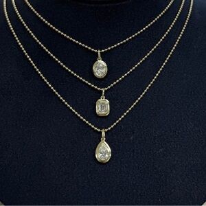 Your choice Lab grow pendants on ball chain  14k